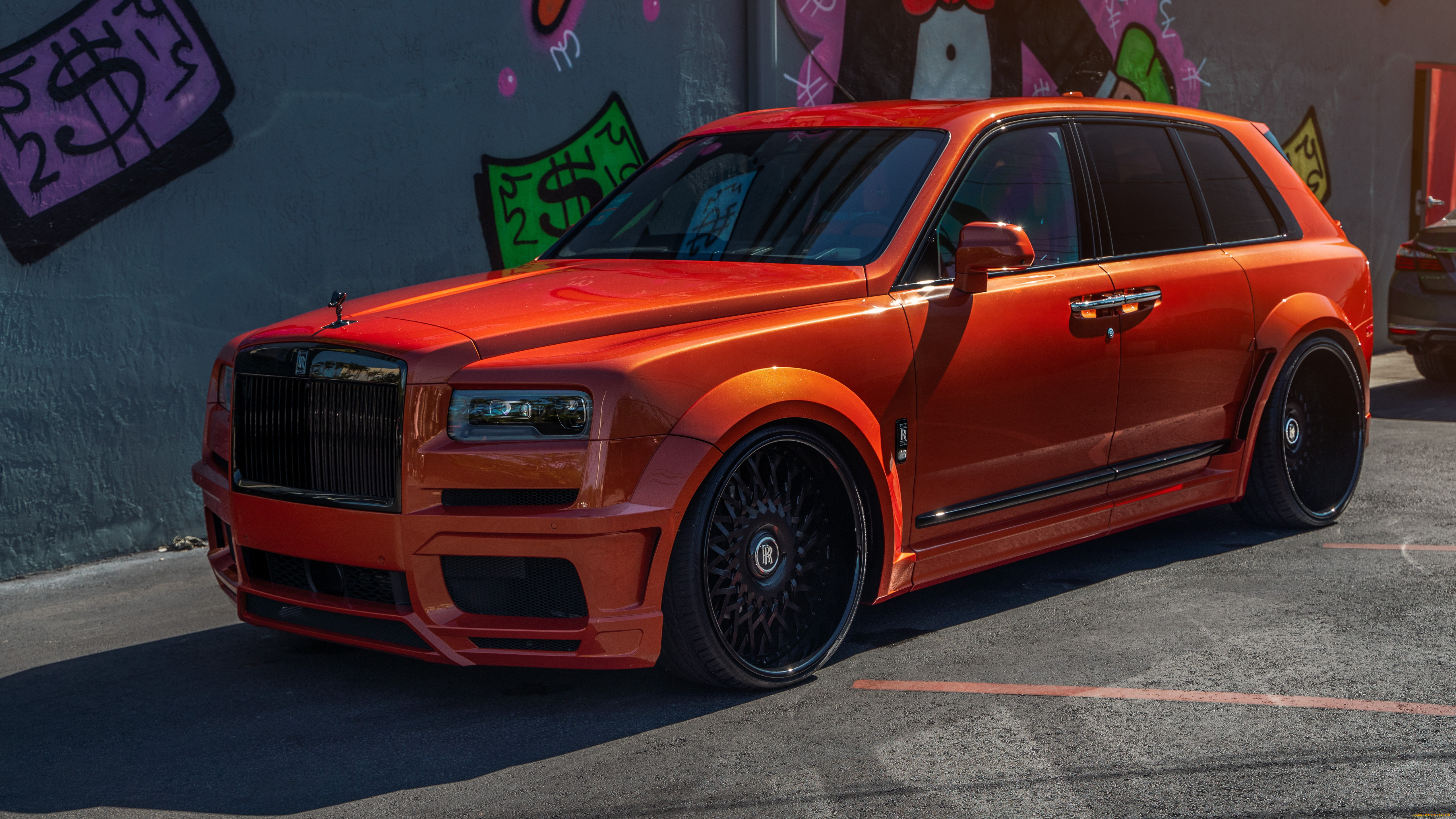 , , rolls-royce, orange, rolls, royce, black, wheels, cullinan